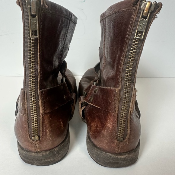 Women’s Frye Brown Leather Ankle Boots Size 9 - Picture 3 of 13